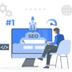 SEO consultant; illustration of a guy doing SEO